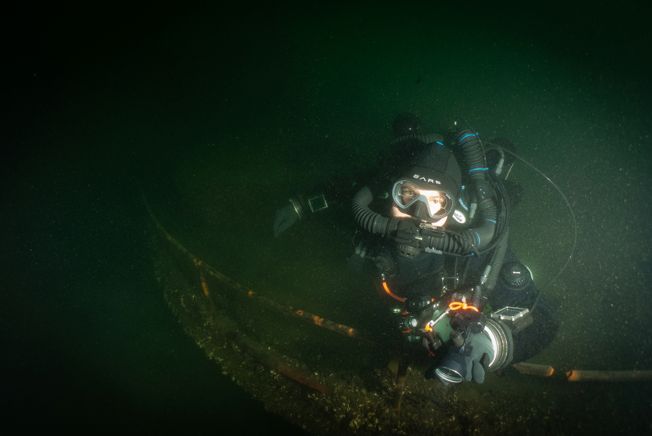 Diver at a wreck site